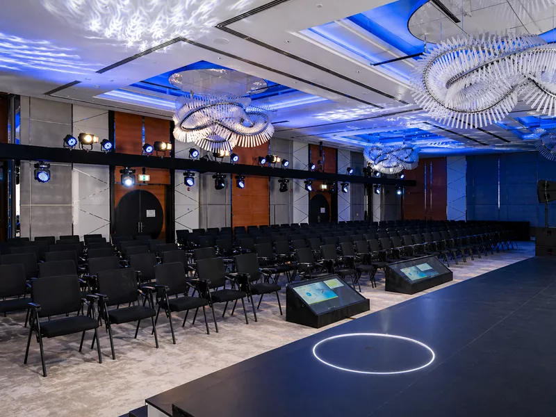 Stage setup for a corporate event in Dubai