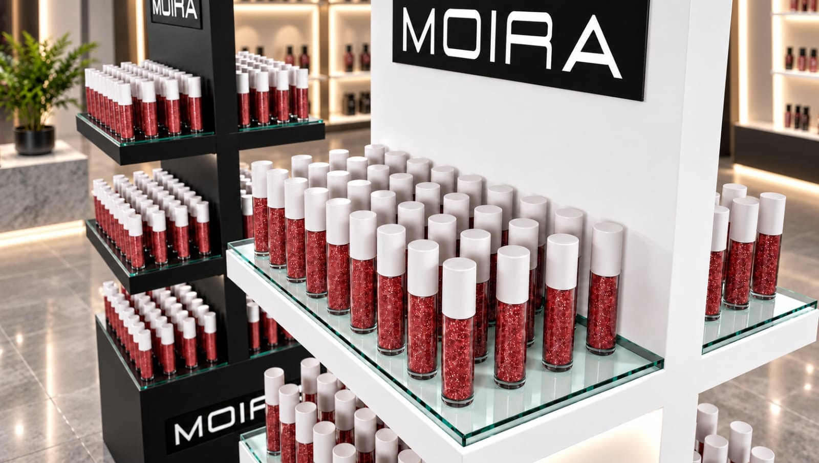 Retail gondola shelving and display counters built for a UAE store
