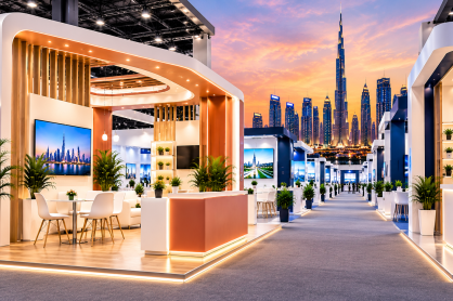 First time exhibitor stand at a Dubai trade show